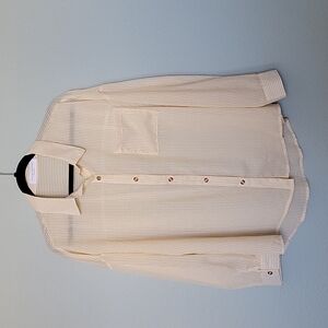 Nectar Clothing Oversized Yellow Striped Button Down Long Sleeve Shirt Large